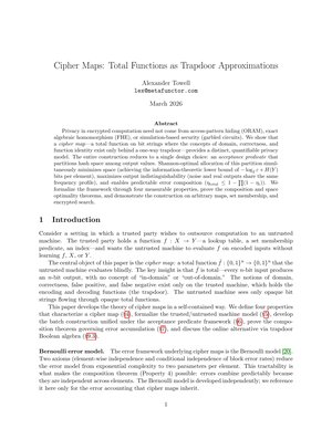 Cipher Maps: A Unified Framework for Oblivious Function Approximation Through Algebraic Structures and Bernoulli Models